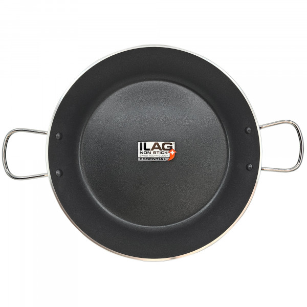 briebe Zafrán Paellera Inducción 38 cm, 7-8 Raciones de Paella, Antiadherente ILAG Ecológico sin PFOA, 3 mm Espesor, Aluminio Prensado, Apta Todas las Cocinas, Vitrocerámica, Gas, Horno