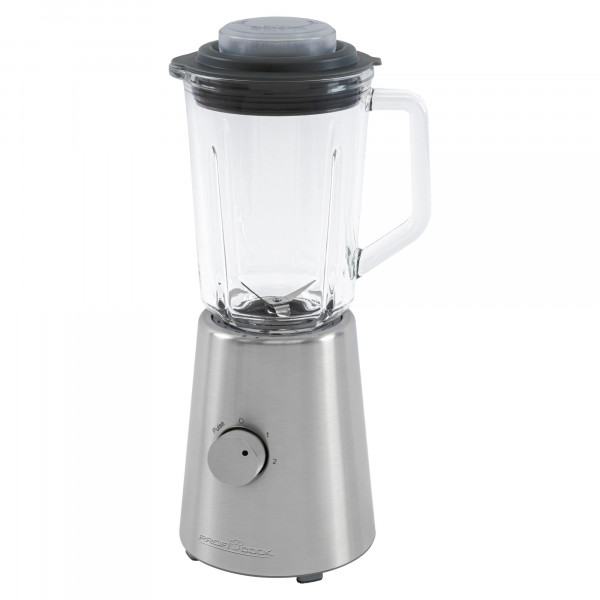 Proficook UM 1213 Batidora Americana de Vaso Cristal 1 litro, 2 velocidades + Función Pulso, 6 Cuchillas Acero Inoxidable, Picahielo, 500W