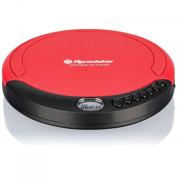 Roadstar PCD-435NCD/RD Discman Reproductor de CD, CDA,CD-R, CD-RW, Portátil con Auriculares Incluidos, Inalámbrico, Pantalla LCD, Pilas, Rojo