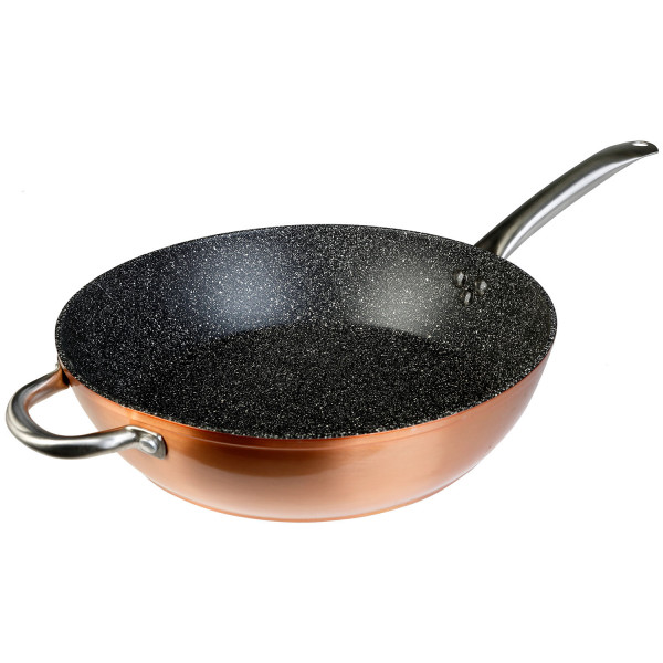 Sartén 18 cm Inducción, Aluminio Forjado Antiadherente Ecológico Piedra sin  PFOA, Vitrocerámica, Wecook, Negro, , Granite