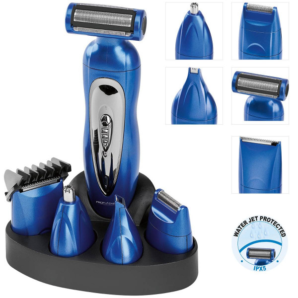 Proficare BHT 3015 - Set de Cortapelo, afeitadora corporal, recortador de precisión, cortador oido nariz, batería recargable, azul