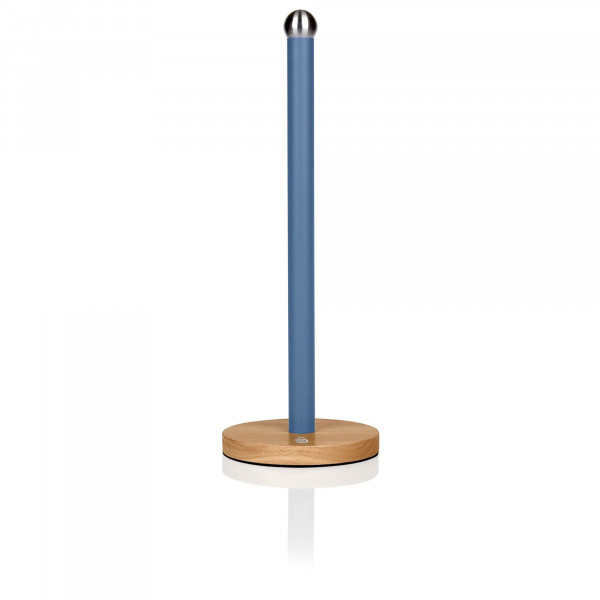 Swan Nordic Porta Rollos Papel de Cocina, Soporte Vertical para Toallas de Papel, Eje Acero al Carbono, Base de Bambú, Estable y Resistente, Diseño Moderno, Azul