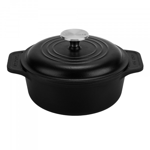 Victoria Horno Holandés Inducción Hierro Fundido Esmaltado 20cm, Cocotte 1,9L, sin PTFE ni PFOA, Apto para Fuego, Barbacoa, Horno, Vitrocerámica, Gas