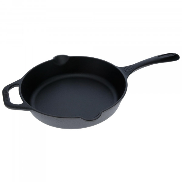 Victoria Sartén Hierro Fundido Curado Inducción 30cm, Apta para Fuego, Barbacoa, Horno, Vitrocerámica, Gas, Cast Iron Skillet Curada para Crear Antiadherente Libre de Tóxicos sin PTFE ni PFOA
