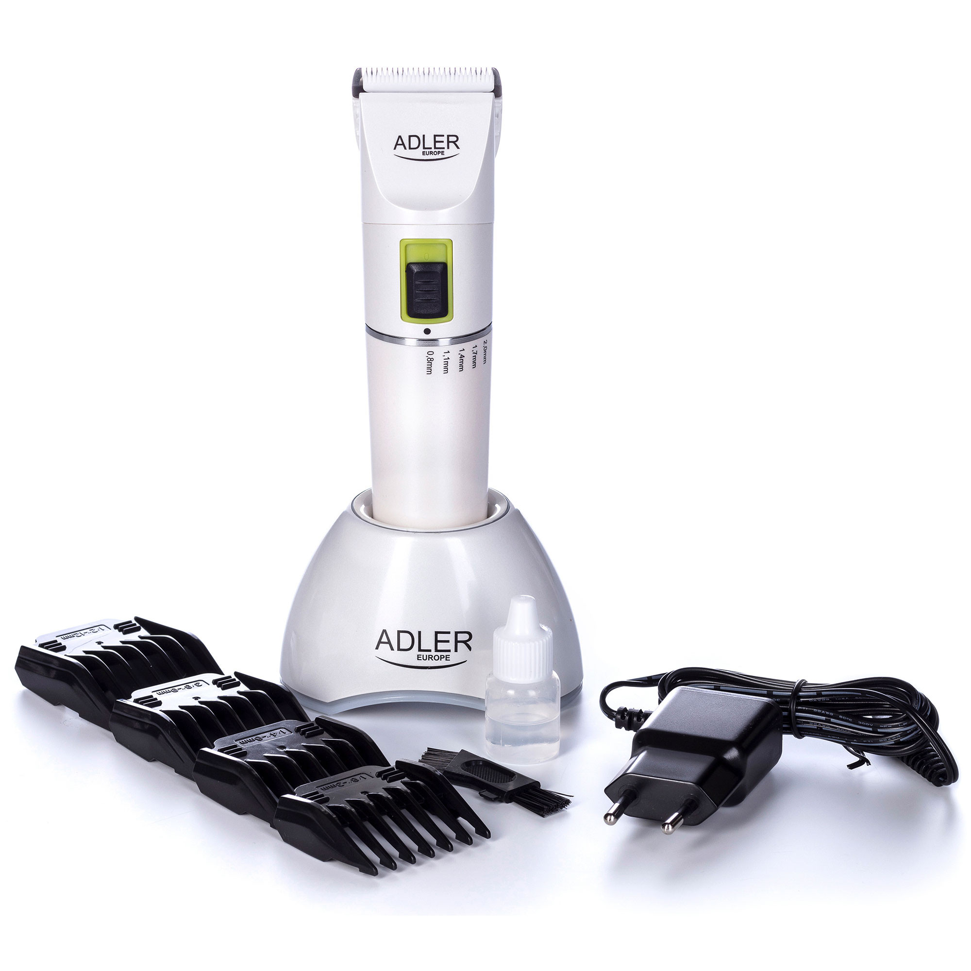 Adler AD2827 Cortapelos Eléctrico Profesional, Afeitadora para Hombre,  Longitud de corte Ajustable, Cabezal Titanio, Cuchillas Cerámicas