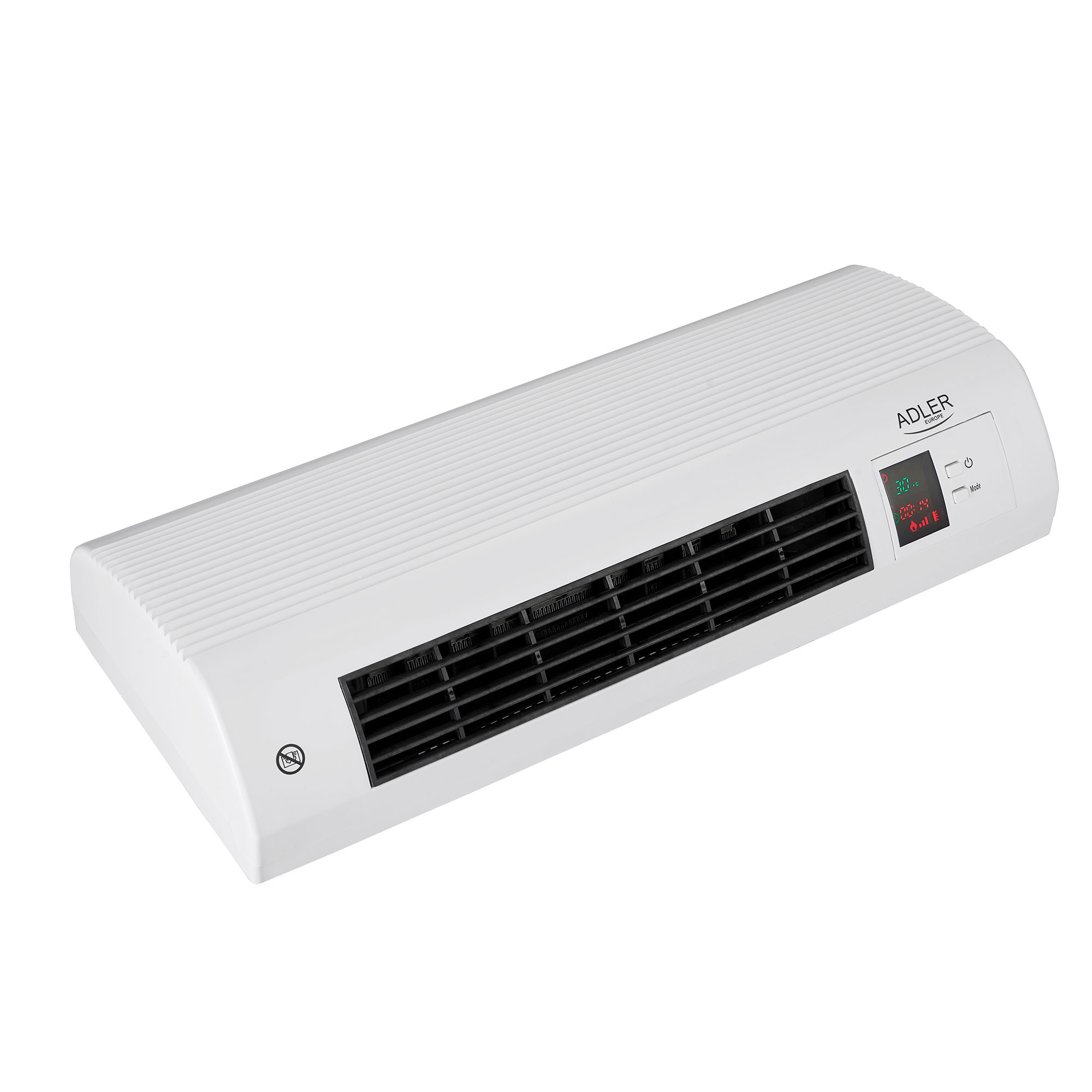 Adler AD7714 Calefactor Cerámico de Pared Split, Sensor Ventanas Abiertas,  Temporizador Semanal, Termostato Digital 7-38 °C, Cortina de Aire, Función  Ventilador, Mando a Distancia, 2200W