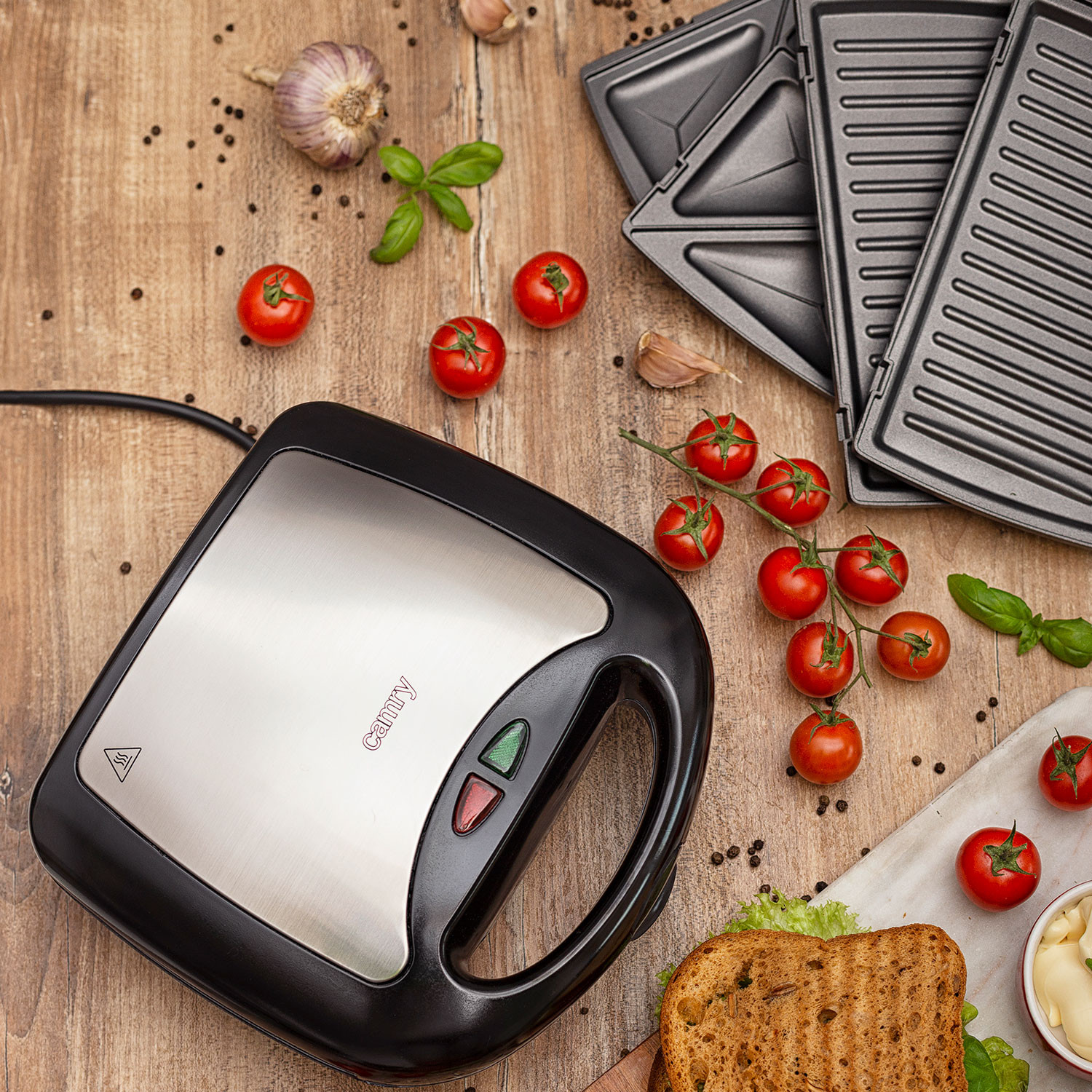 Sandwichera 3 en 1, 1200W Gofrera, Grill Sandwichera Plancha con