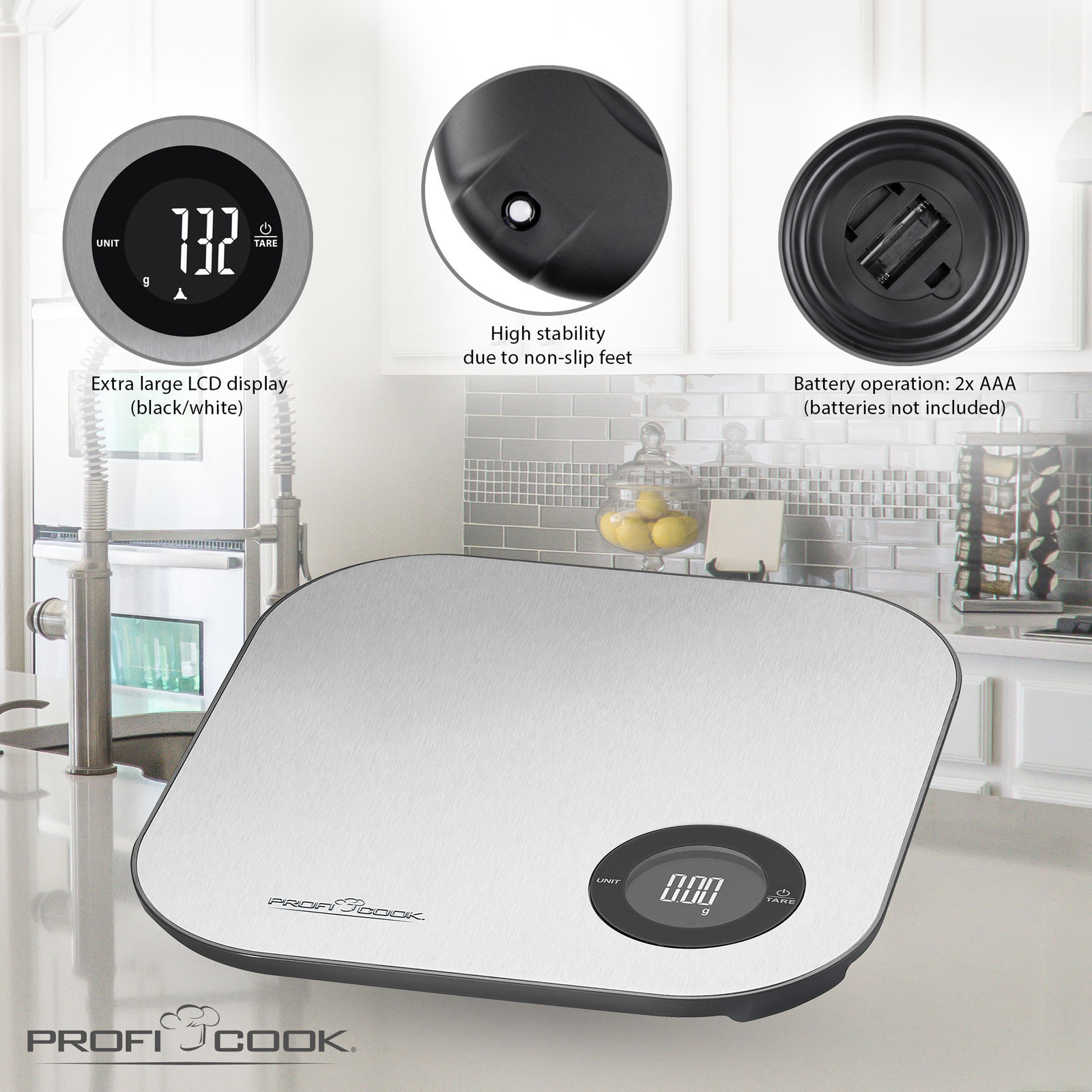 Báscula de Cocina Dietetica control calorias nutricional Proficook