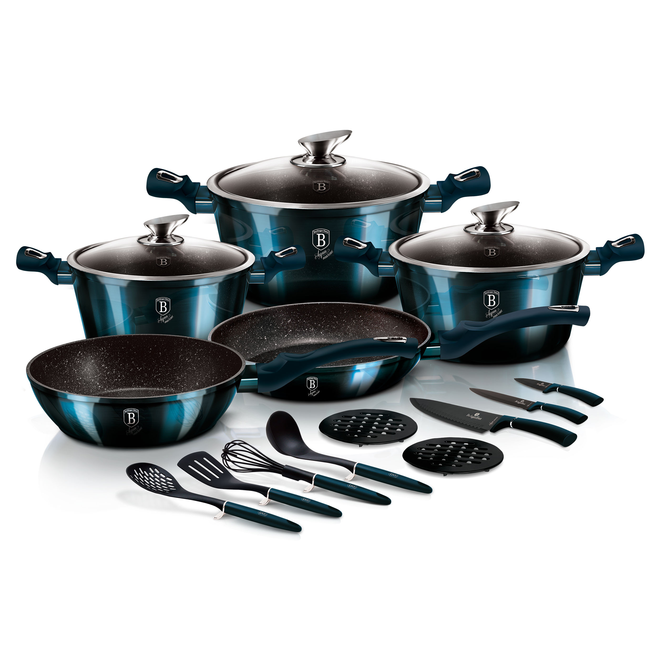 Magefesa Ares Batería Cocina Inducción 6 Piezas, Antiadherente Libre PFOA  Esmalte Exterior Negro Mate, Set Cazuelas