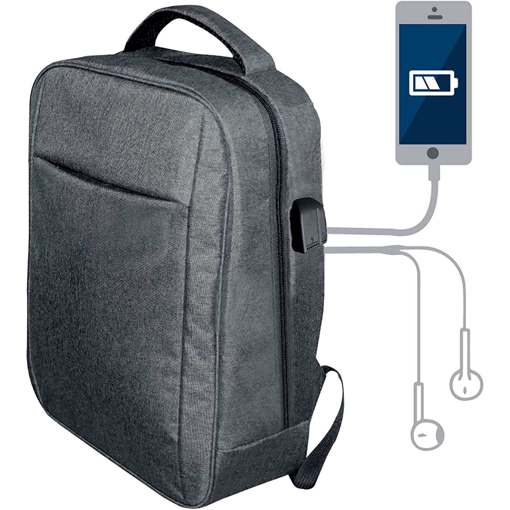 Blaupunkt BLP0280.143 Mochila con Cargador USB Gris