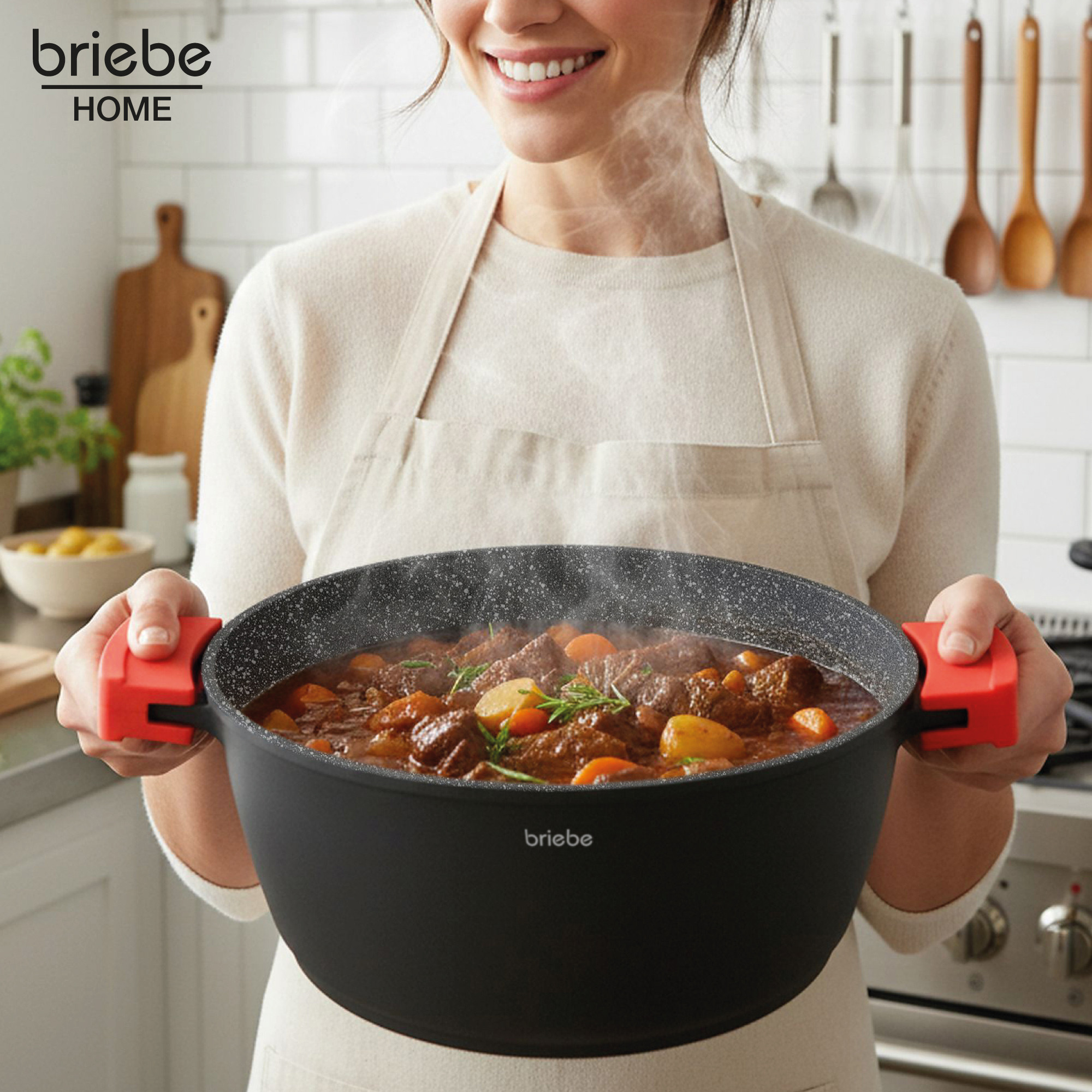 Brabantia - Tasty Recycled Aubergine Red Alüminyum Tava 28 cm - SİYAH