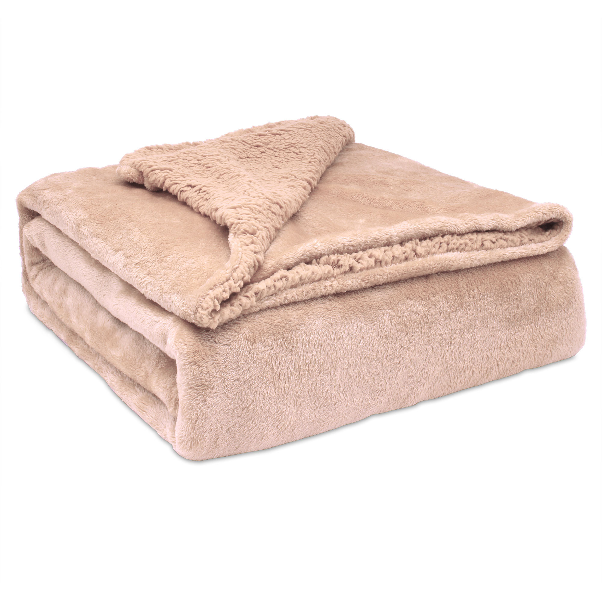 Briebe Manta Sofá Invierno Grande Sedalina Lisa y Borreguito Polar Sherpa  220x240cm, Calentita, Gruesa y Extra Suave 100% Microfibra, Lavable a  Máquina, Reversible para Cama Doble, Coral