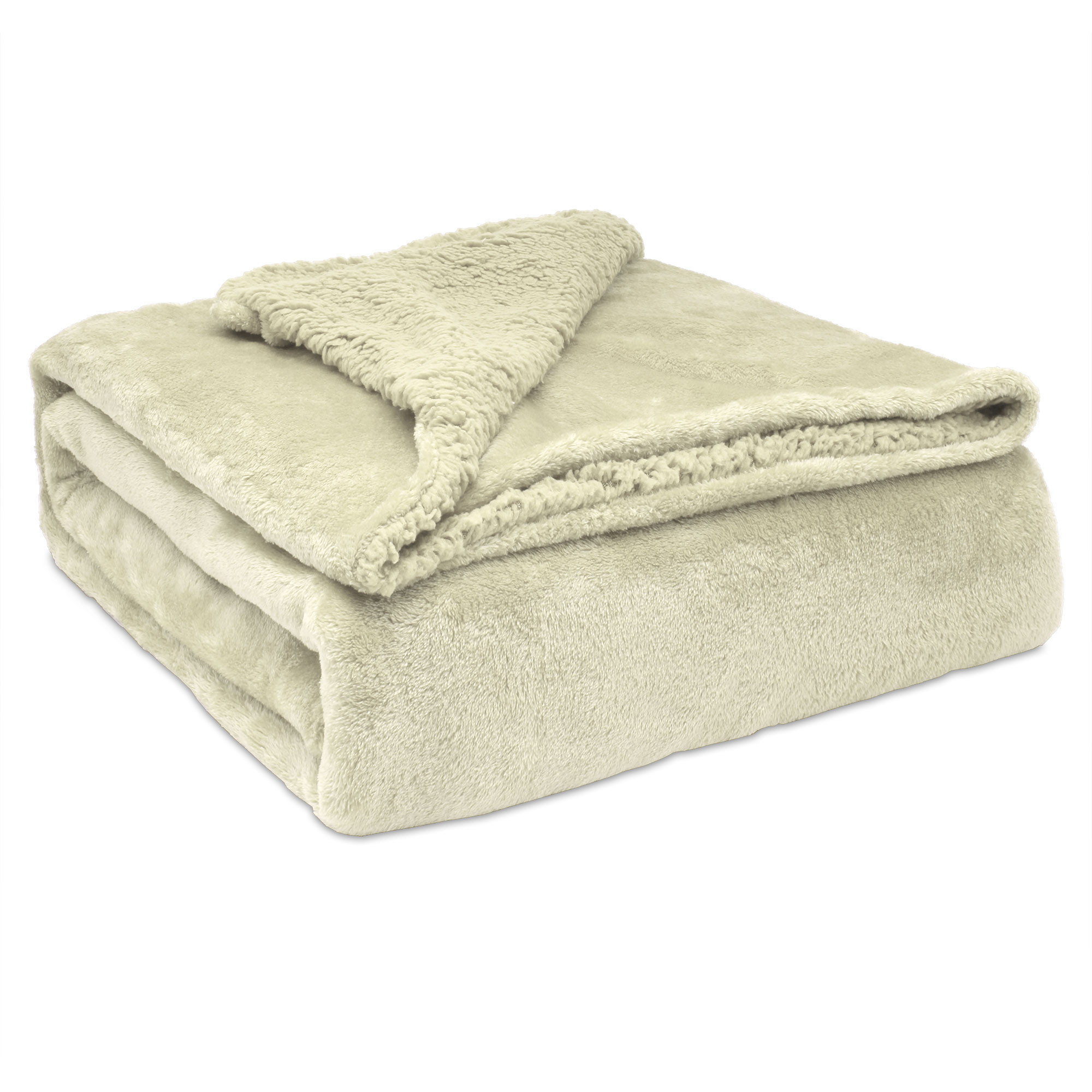 Briebe Manta Sofá Invierno Grande Sedalina Lisa y Borreguito Polar Sherpa  180x240cm, Calentita, Gruesa y Extra Suave 100% Microfibra, Lavable a  Máquina, Reversible para Cama 120 cm, Perla