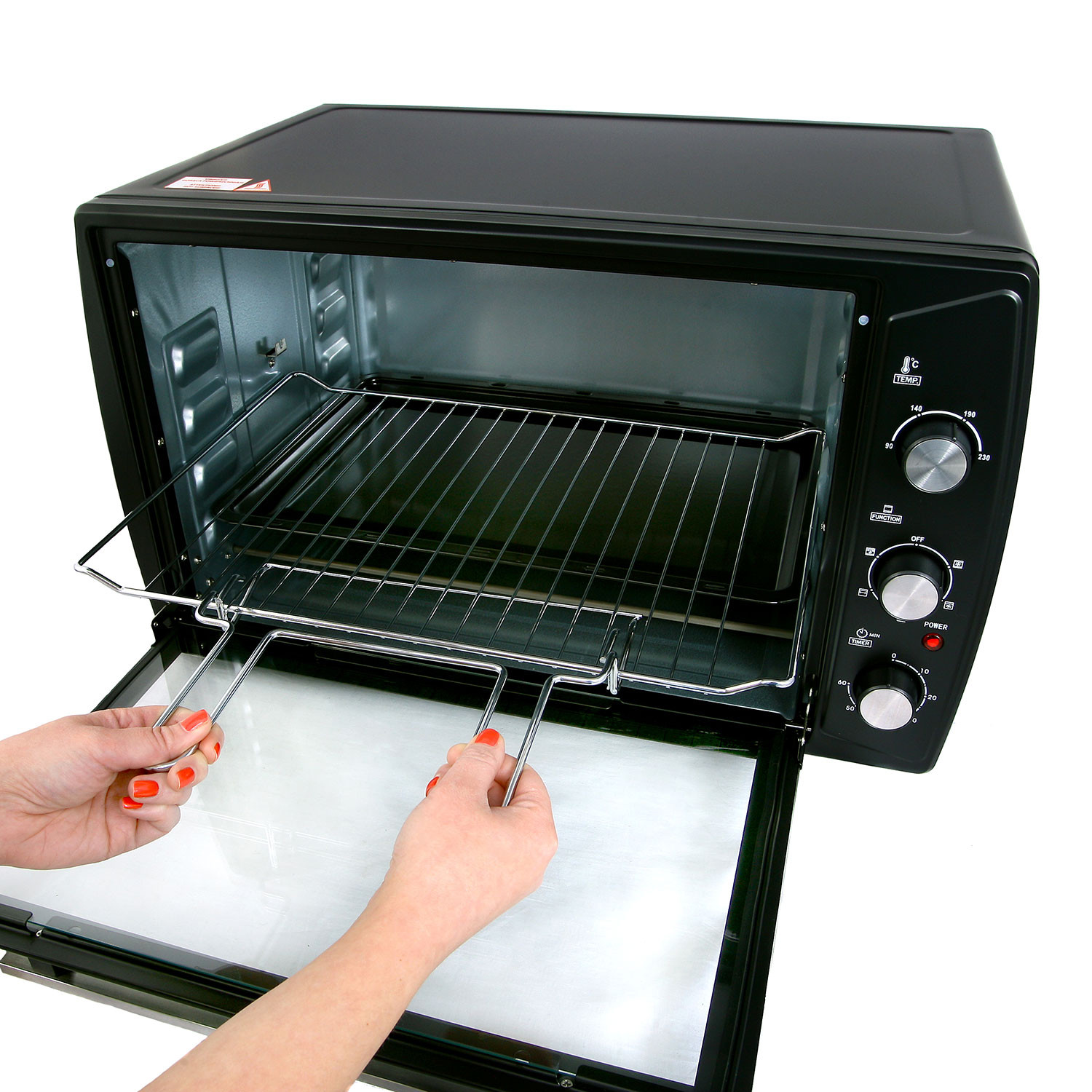 Camry CR6017 Horno Eléctrico de Sobremesa Convección 63 litros, Acero  Inoxidable, Asador de Pollos, 3 modos