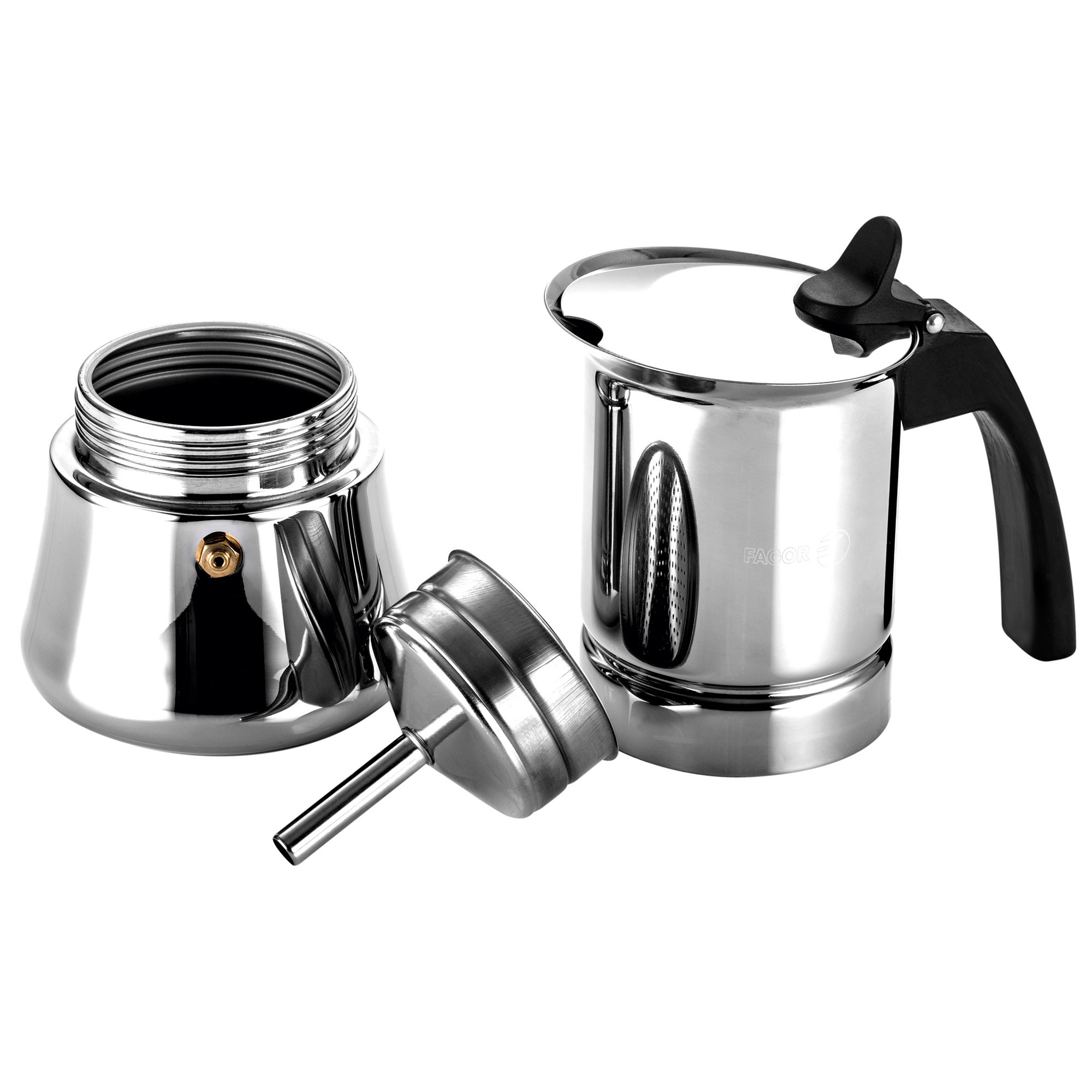 Fagor Etnica Cafetera Italiana, Inducción, Acero Inoxidable 18/10, Express,  6 Tazas Café, Apta para todas