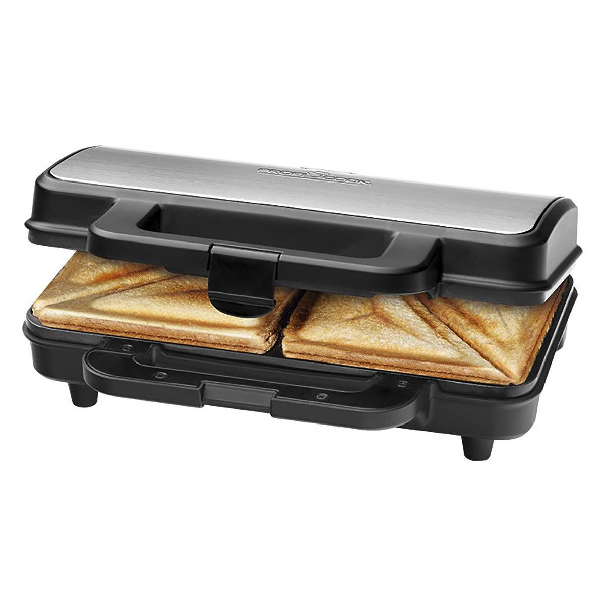Sandwichera de 4 unidades, 1200 W, 8 esquinas para sándwich