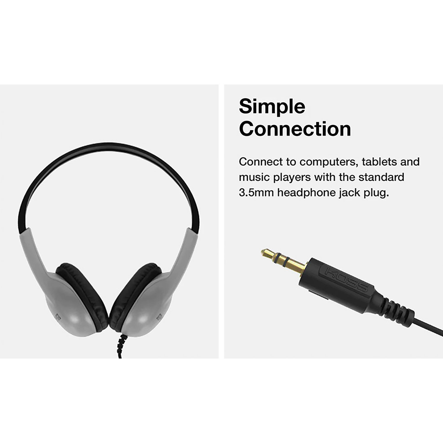 Koss UR10 Auriculares con Cable, Cascos de Diadema Cerrados, Headphones On  Ear Ajustables, para Música Calidad