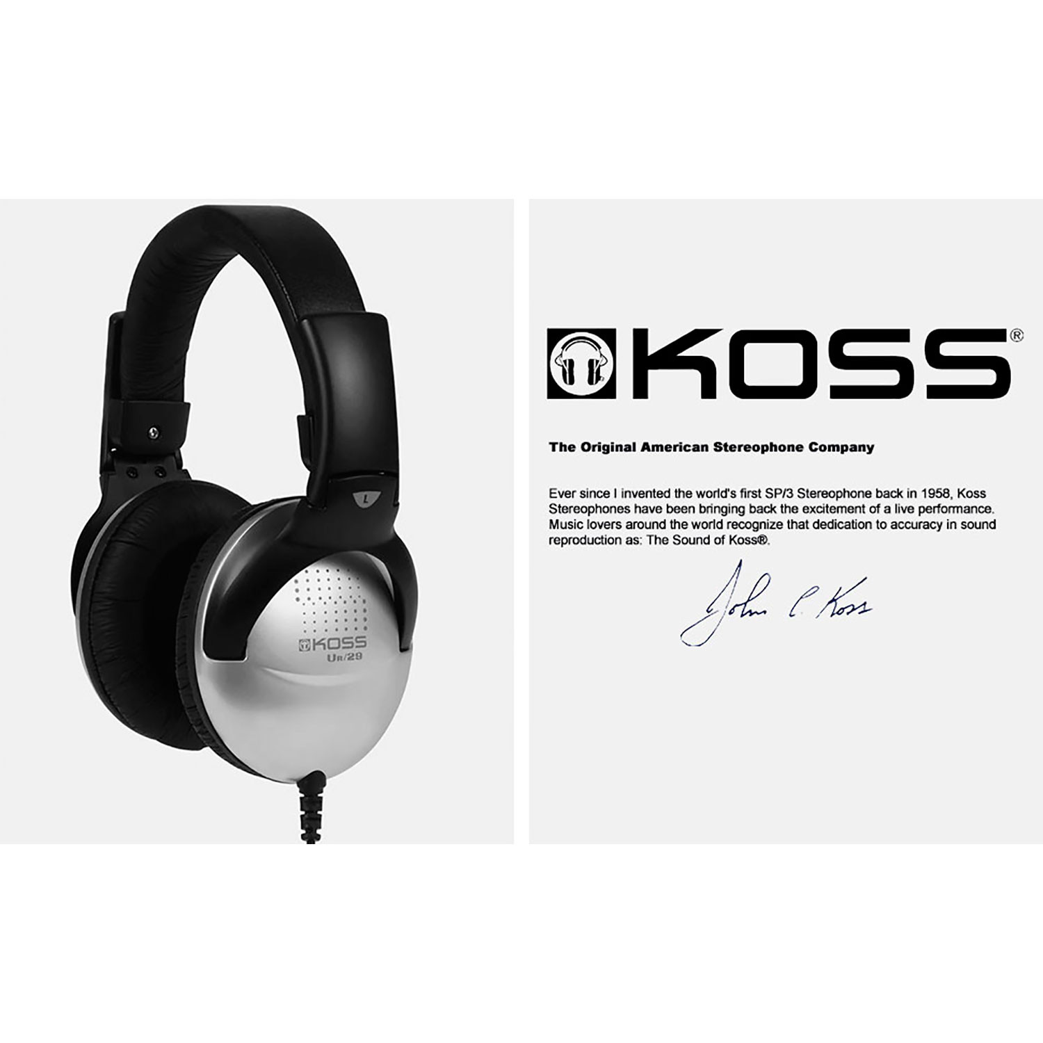 Koss UR29 Auriculares con Cable DJ, Cascos de Diadema Cerrados, Headphones  Over Ear, Plegables, Ajustables, Control