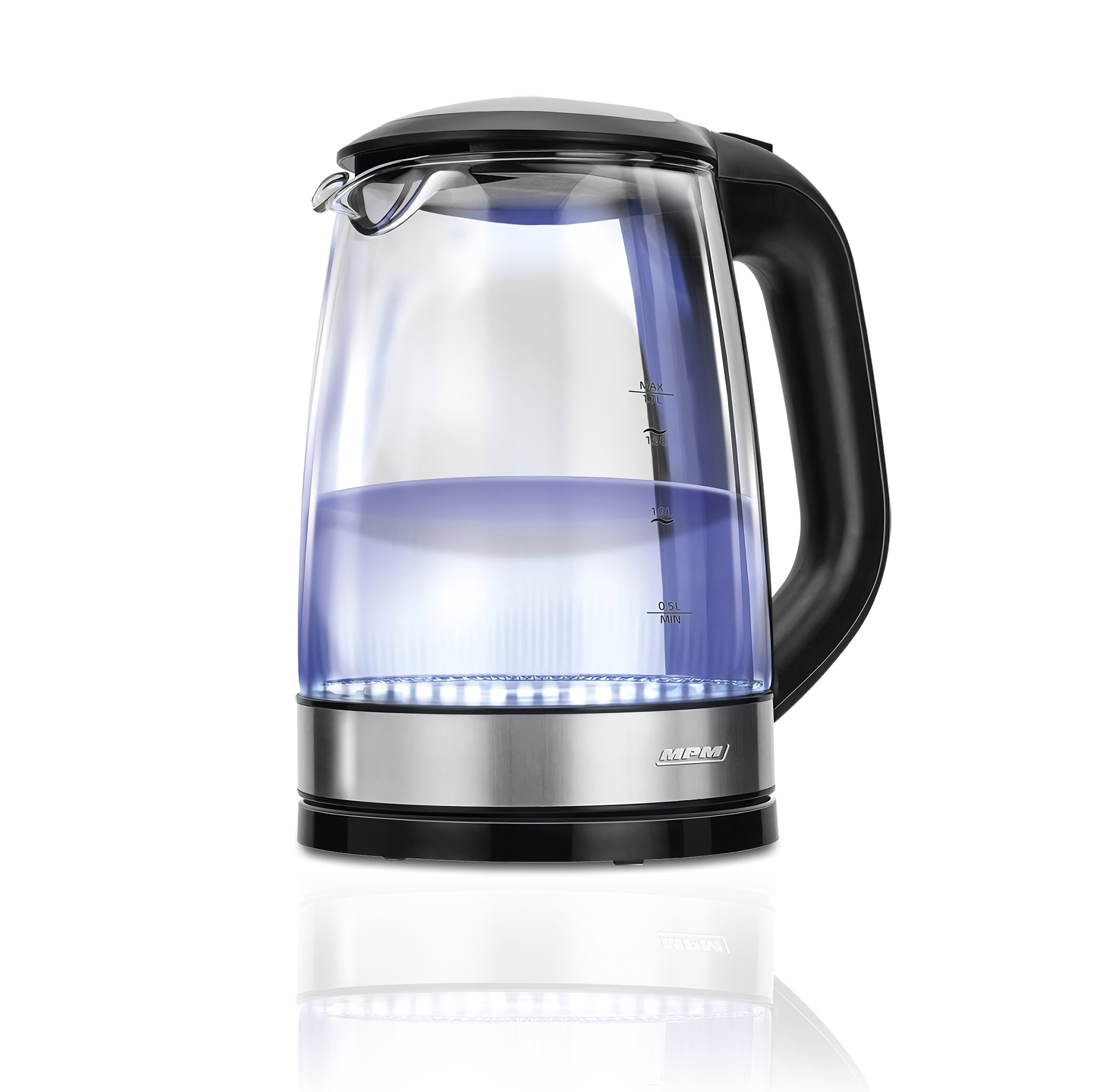 Proficook WKS 1215G Hervidor de Agua Eléctrico Cristal 1,7 Litros,  Recipiente sin BPA, Retroiluminado, Resistencia