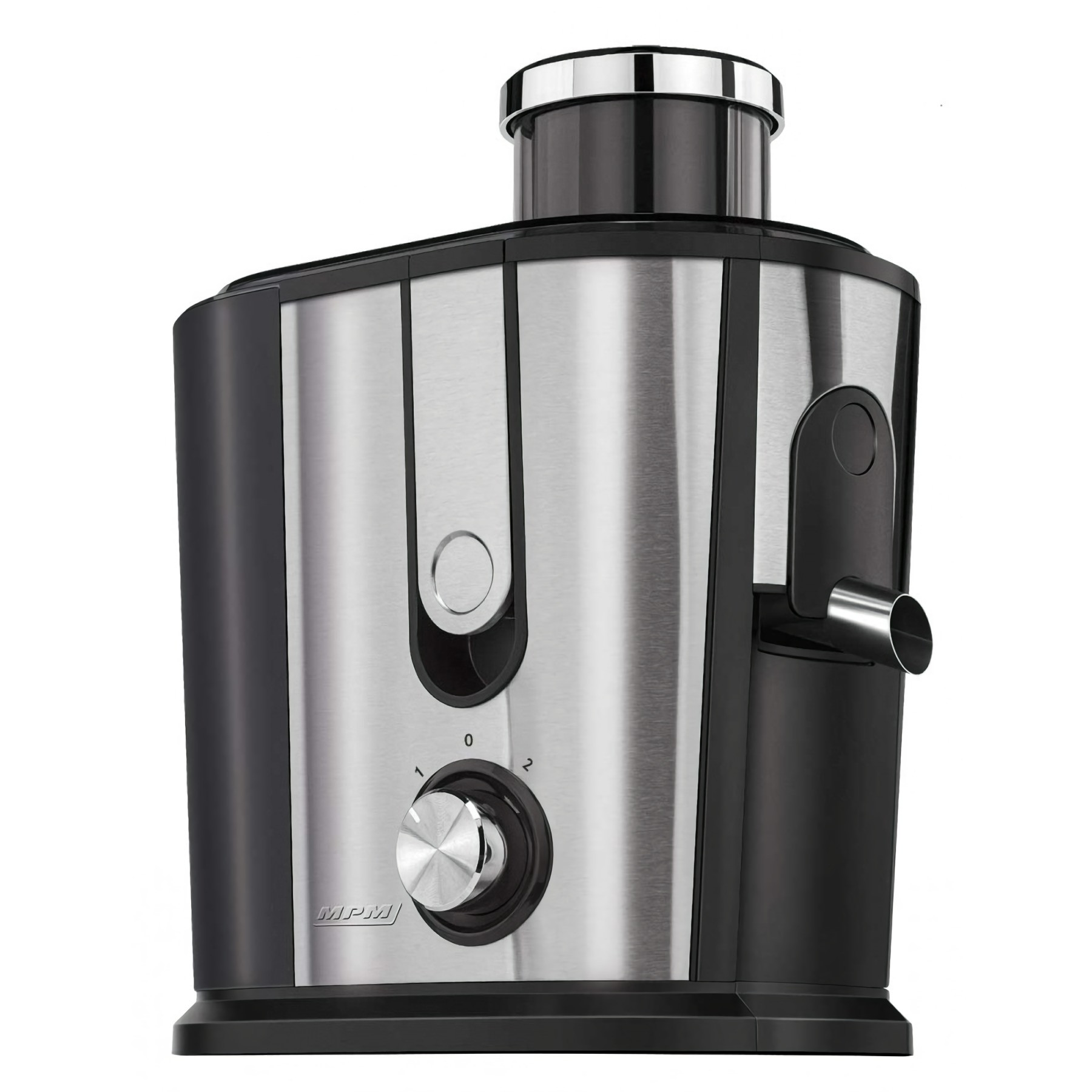 MPM MSO-07M Licuadora para Frutas y Verduras, Acero Inoxidable, 2  Velocidades, Boca Ancha de 75 mm, Extractor de jugos 14.500 rpm, Alto  Rendimiento, Jarra 1,2 L, sin BPA, 500W