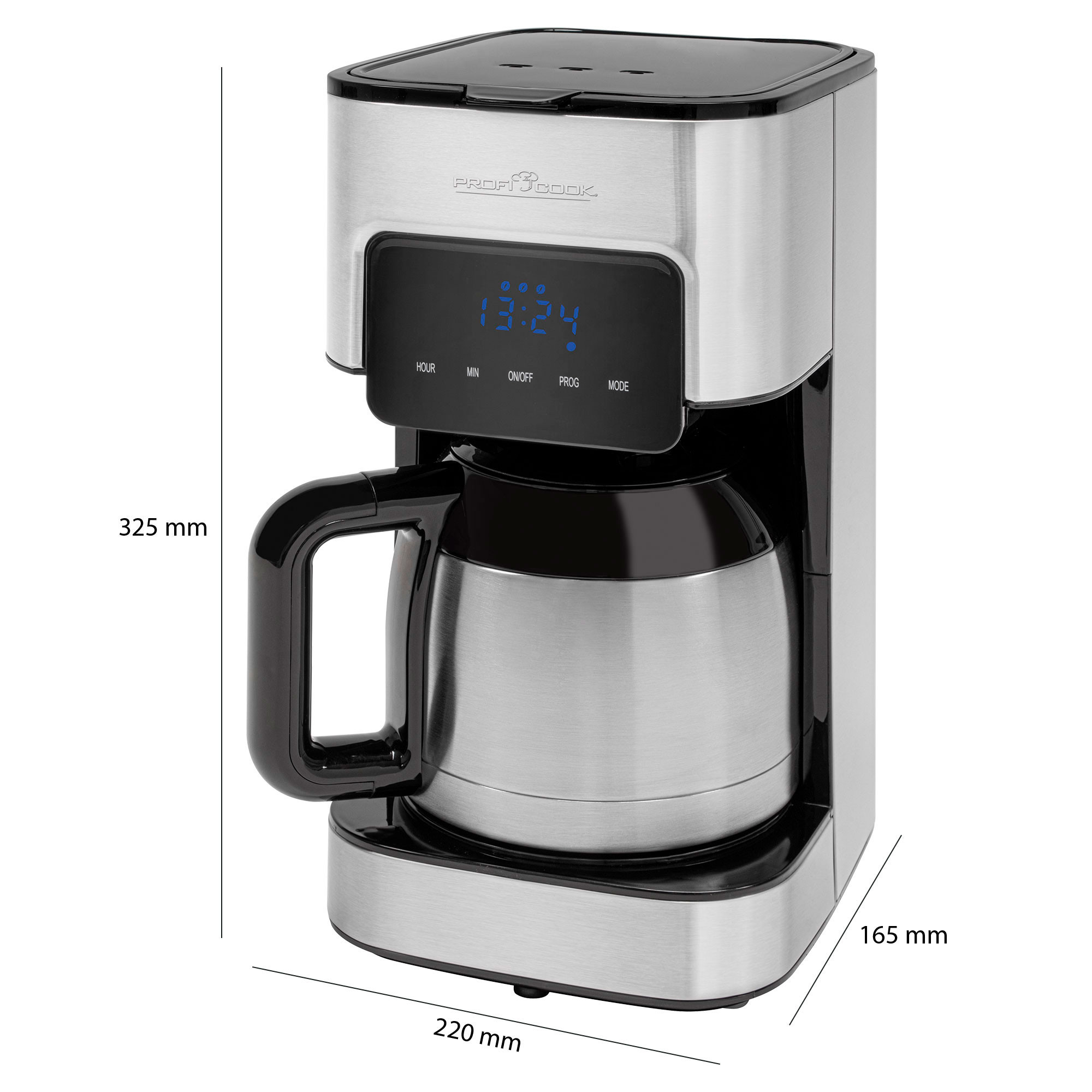 Proficook KA 1191 Cafetera Programable Eléctrica de Goteo Automática,  Máquina Café de Filtro, 8 - 10 Tazas,