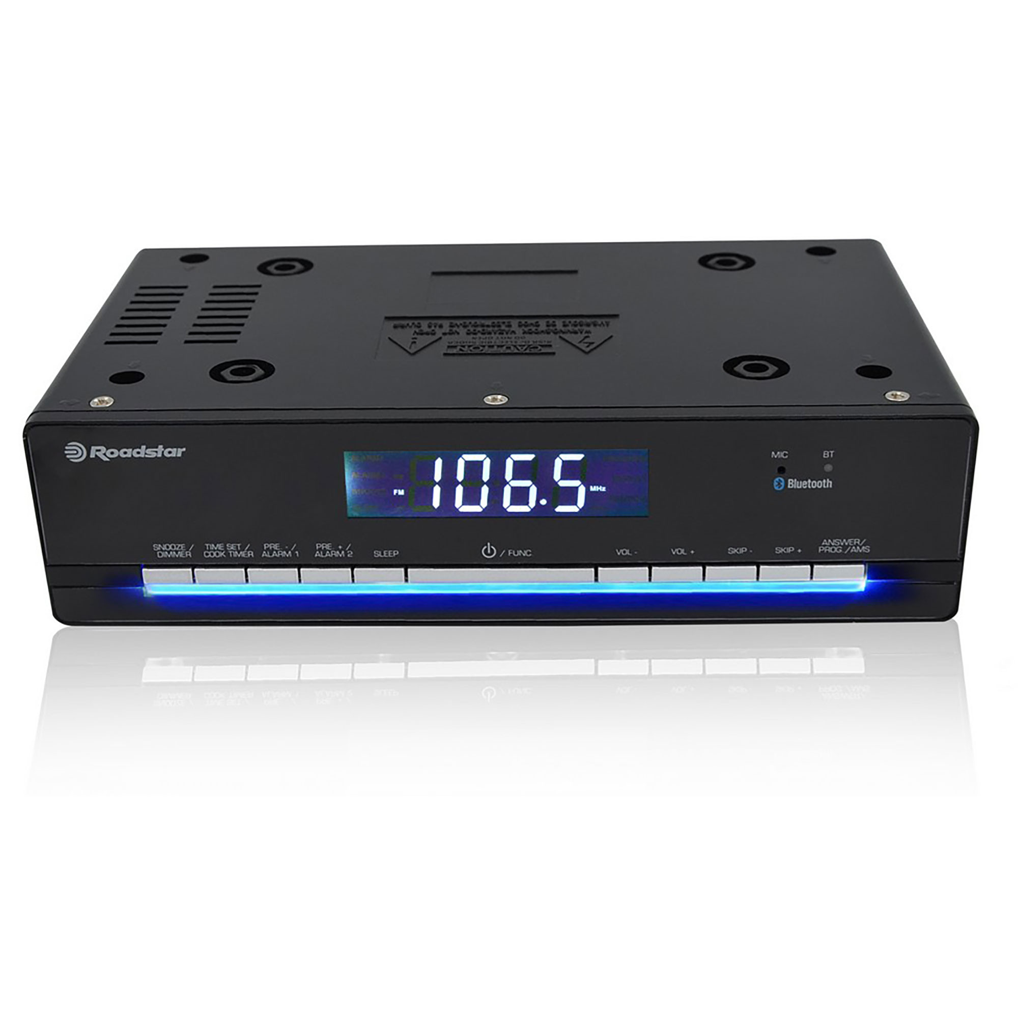 Roadstar CLR-725BT/BK Radio de Cocina Bajo Mueble Digital PLL FM, Altavoz  Bluetooth Manos Libres, Alarma Dual, Temporizador para Apagado, Pantalla  LCD, Negro
