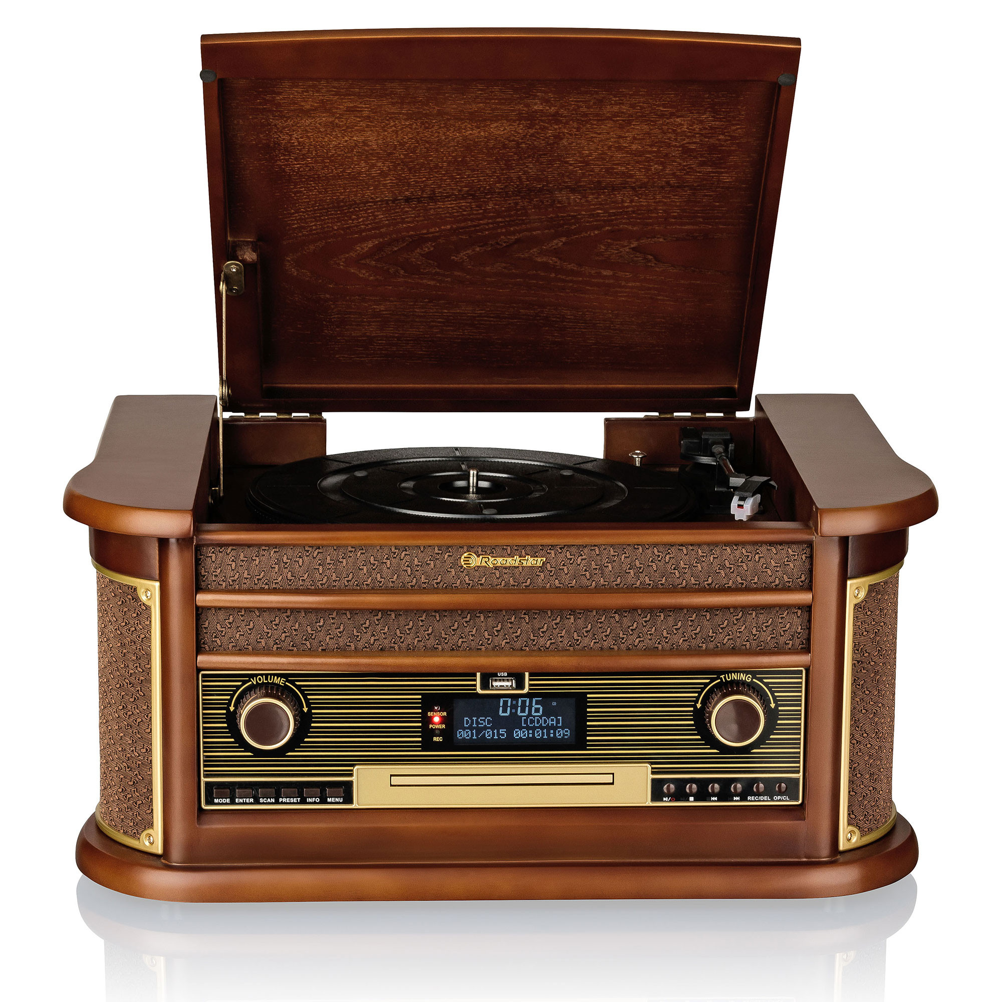 Tocadiscos Vintage, reproductor de tocadiscos de grabación, 33/45/78 RPM  Reproductor de tocadiscos portátil de audio para maleta, altavoces estéreo