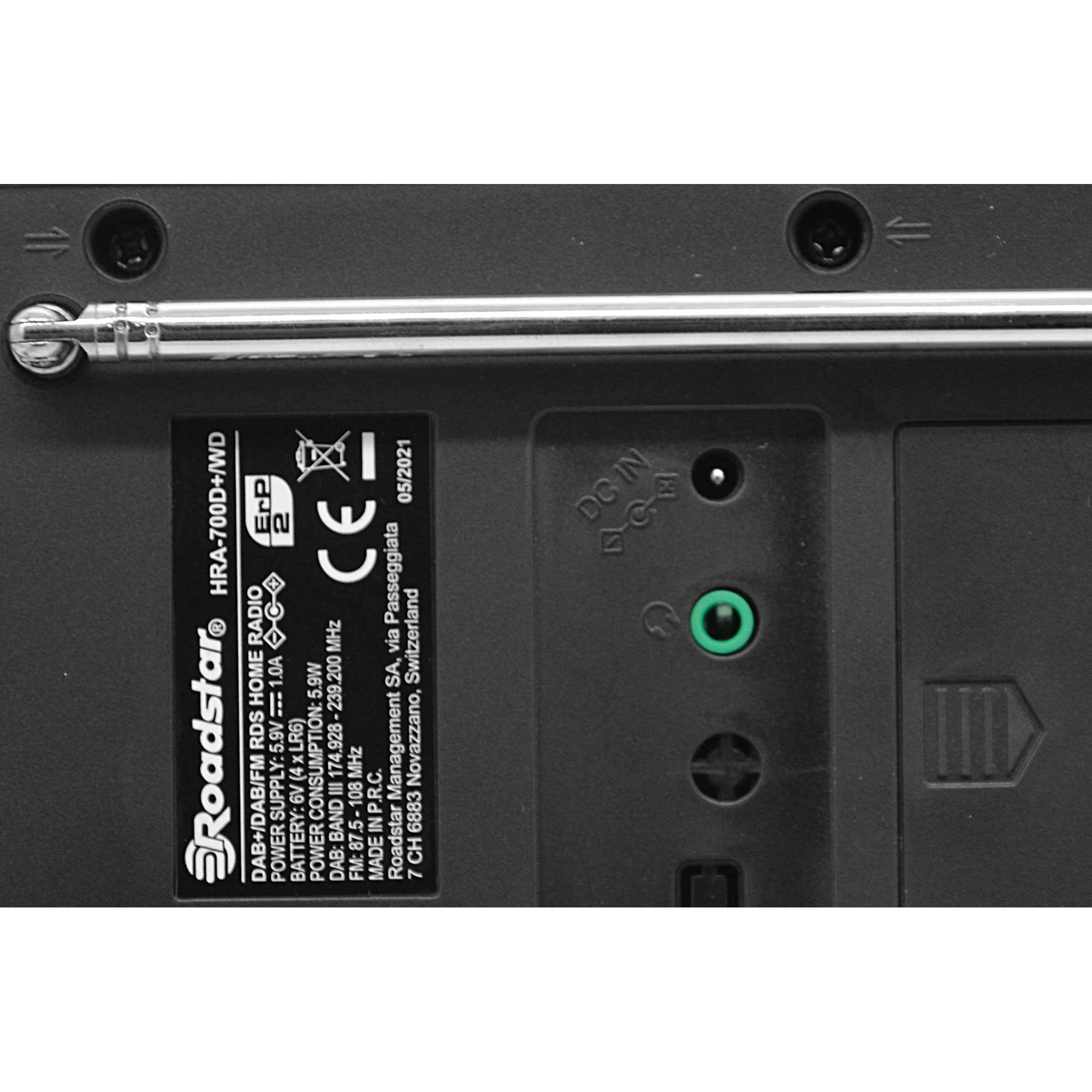 Roadstar HRA-700D+/WD Radio Portátil Vintage Digital DAB / DAB+ / FM Conectado a la