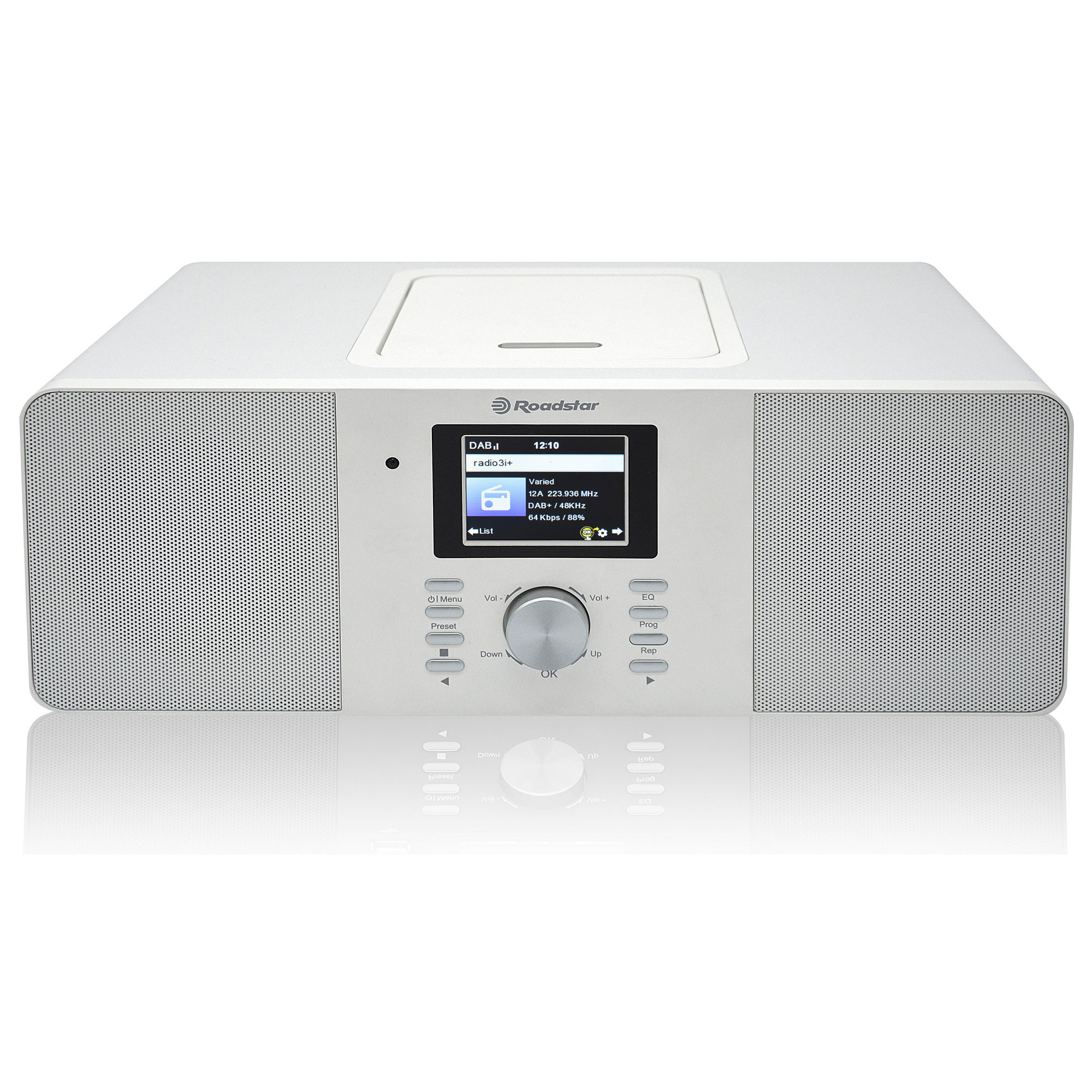 Réveil Digital Radio DAB+ FM Roadstar – Double Alarme, écran LCD Lumineux, Chargeur USB, Fonction Snooze – Blanc - 6