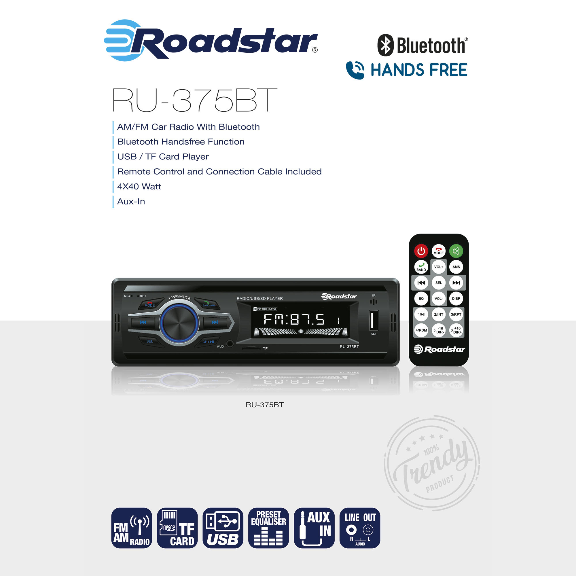 Roadstar PS1015 Altavoces de Coche 10 cm, Coaxial, Audio 2 Vías, 2 Altavoces,  PMPO 30W, 90dB, 100-18000Hz