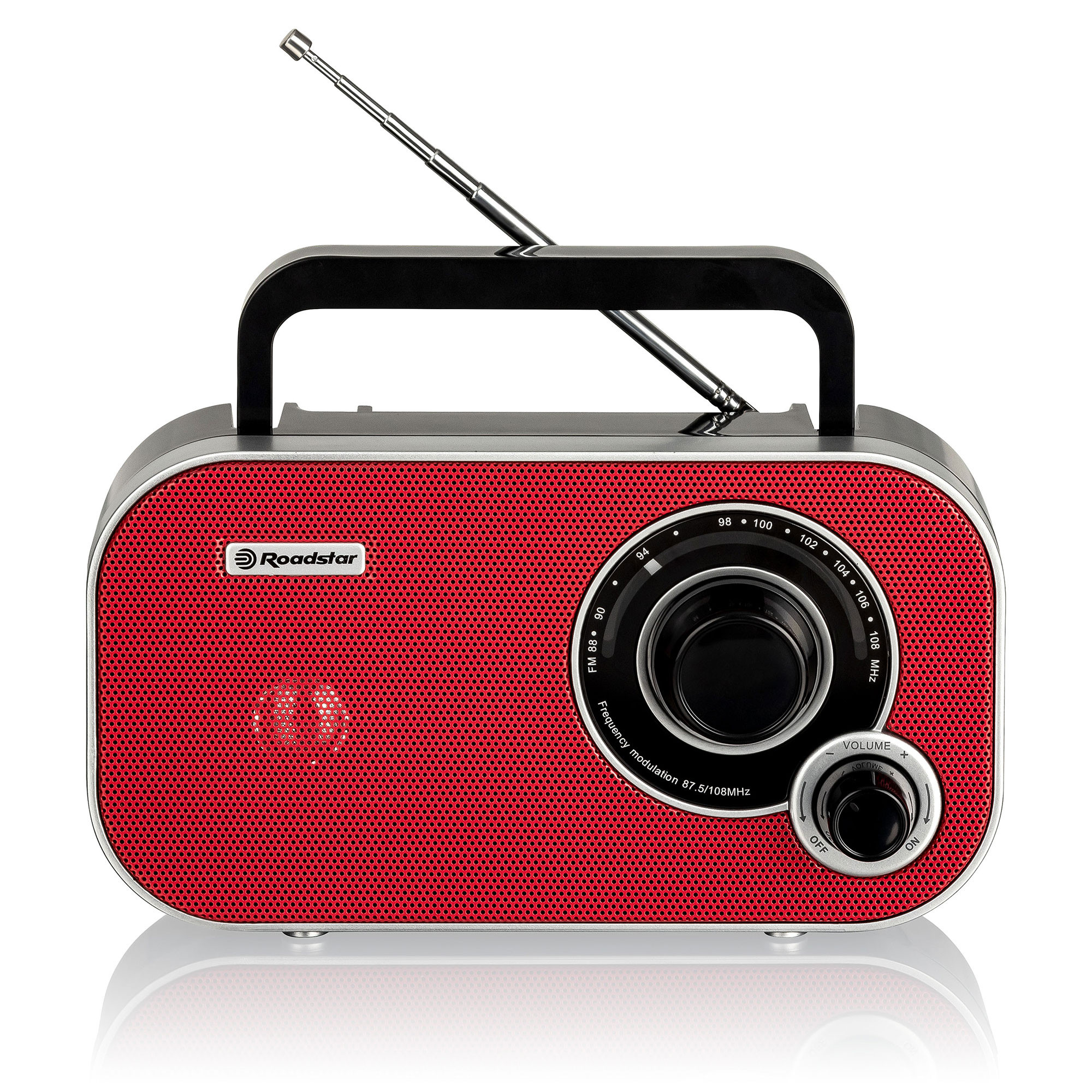 Roadstar TRA-2235RD Radio Portátil FM Analógica, Funciona a Red / Pilas,  Toma de Auriculares, Transistor Pequeño