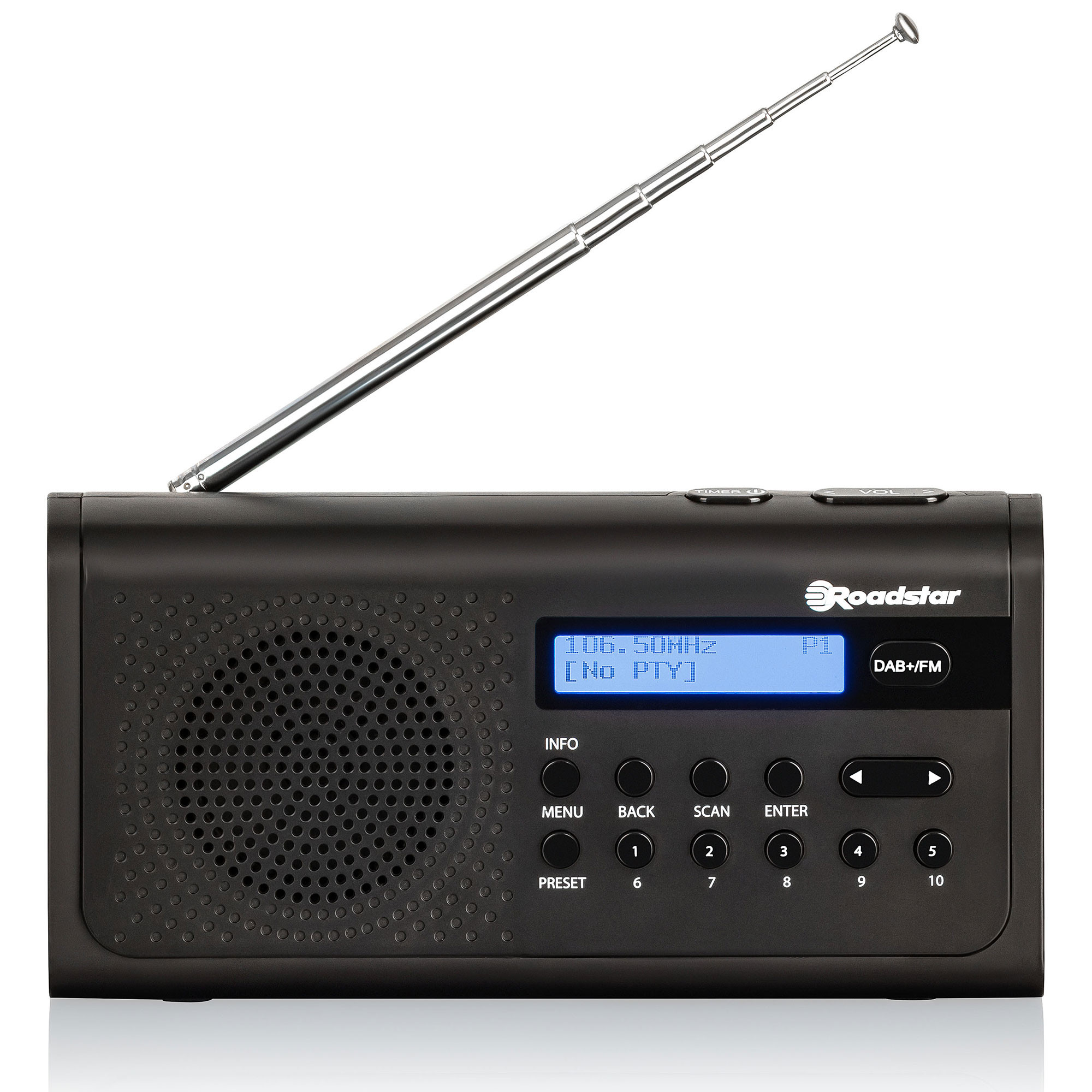 Roadstar TRA-300D+BK Radio Portátil Digital DAB/DAB+/FM, Funciona