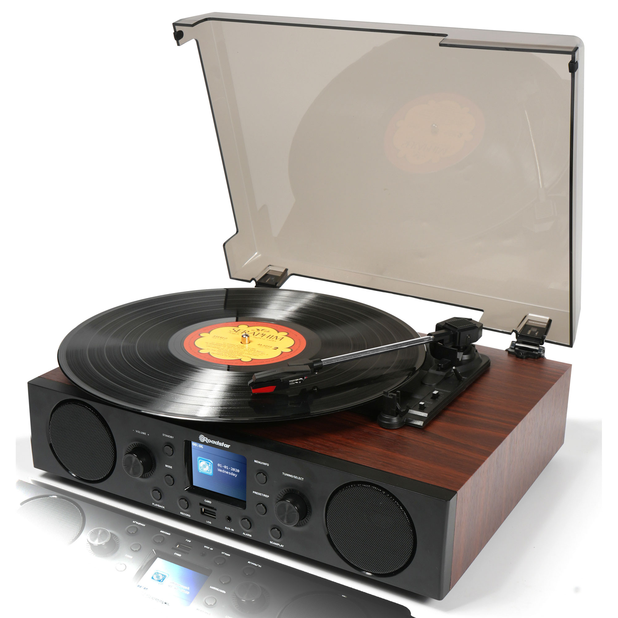 Roadstar Equipo De Musica Vinilo Reproductor Cd Tocadiscos