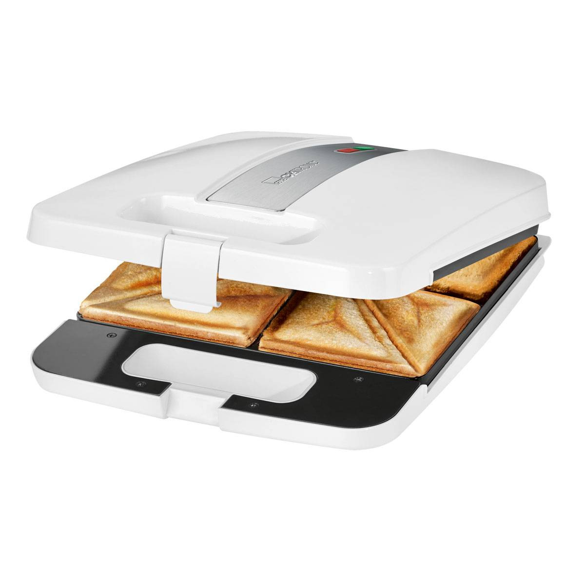 Clatronic ST 3629 - Sandwichera para 4 sandwiches, antiadherente, 1200 W,  color blanco