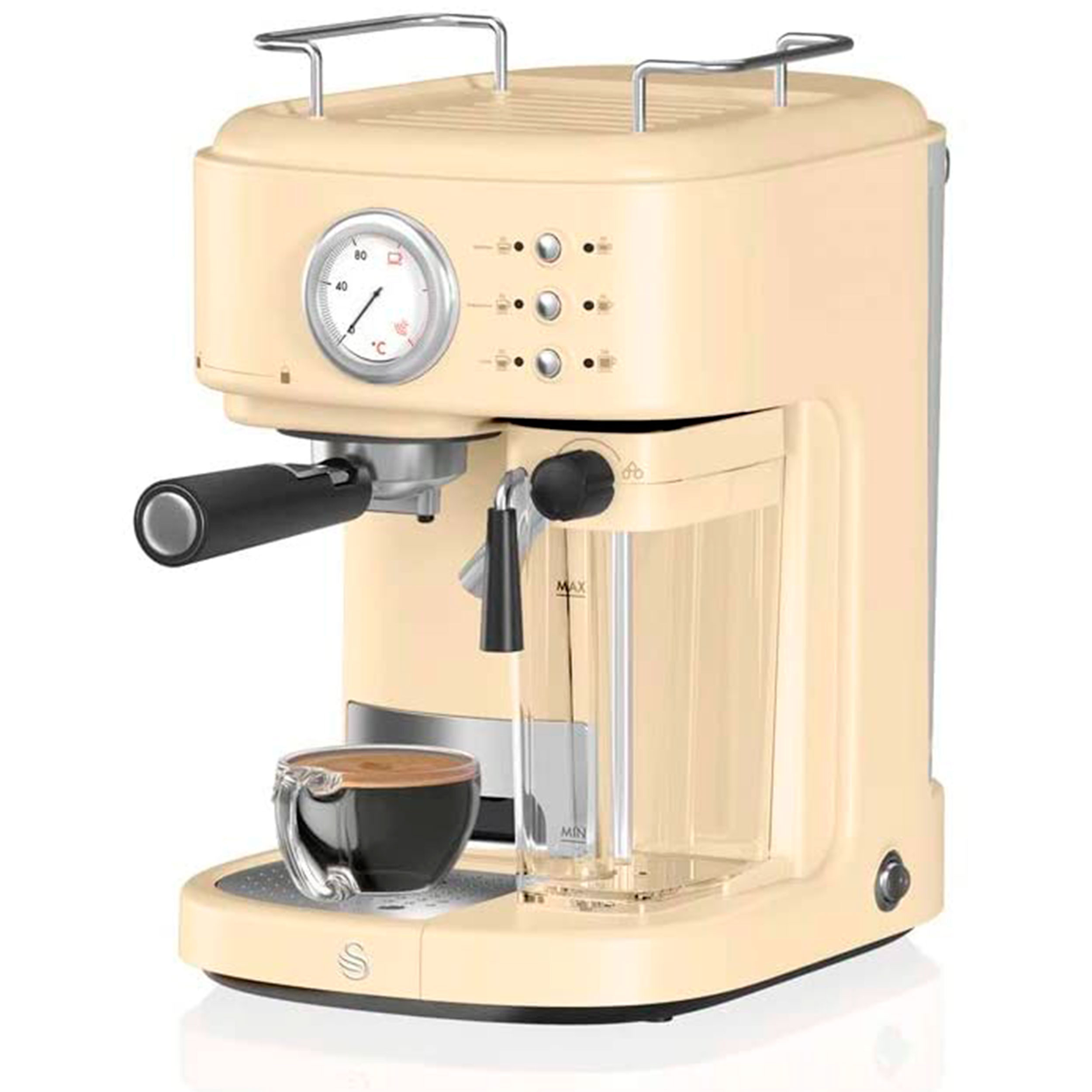 MPM MKW-06M Cafetera express 20 bares, para realizar café espresso y  cappuccino, vaporizador para espumar leche, calienta tazas ,acabado acero  inoxidable, depósito de agua 1,7 L desmontable, 850W