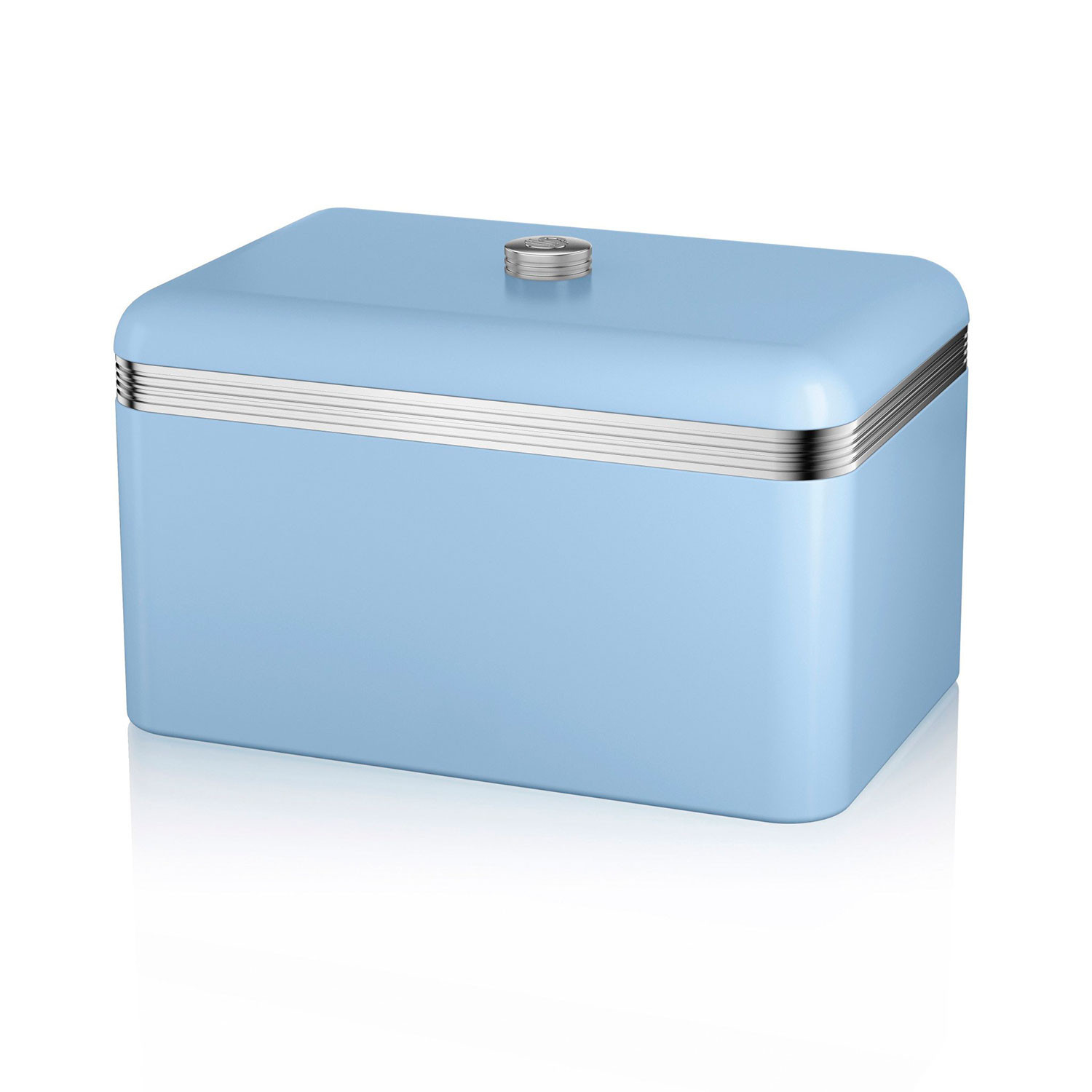 swan swka1010bln panera metalica con capacidad 18 litros vintage diseno retro azul
