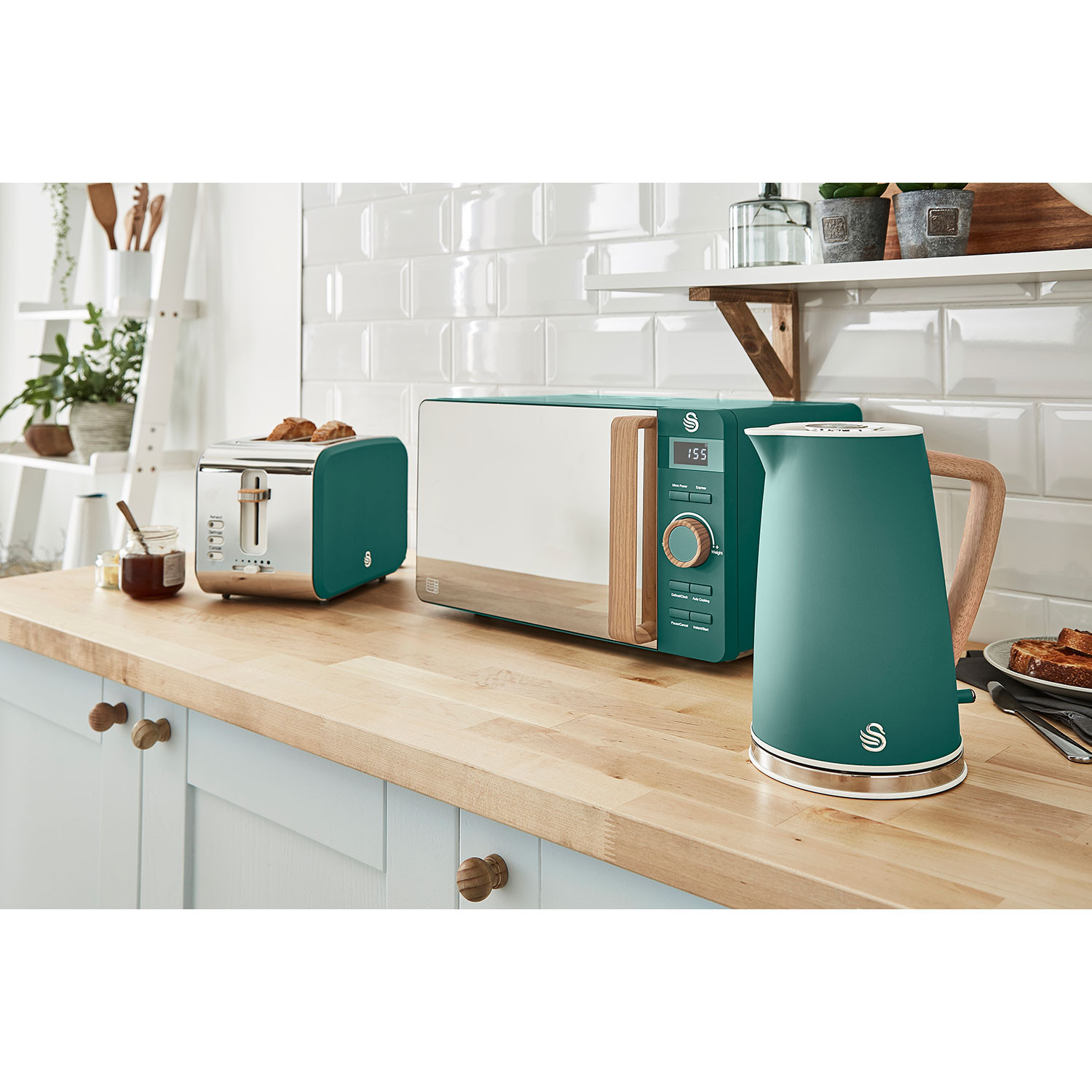 Swan Nordic Set Desayuno Hervidor de agua 1,7L 3000W, Tostadora