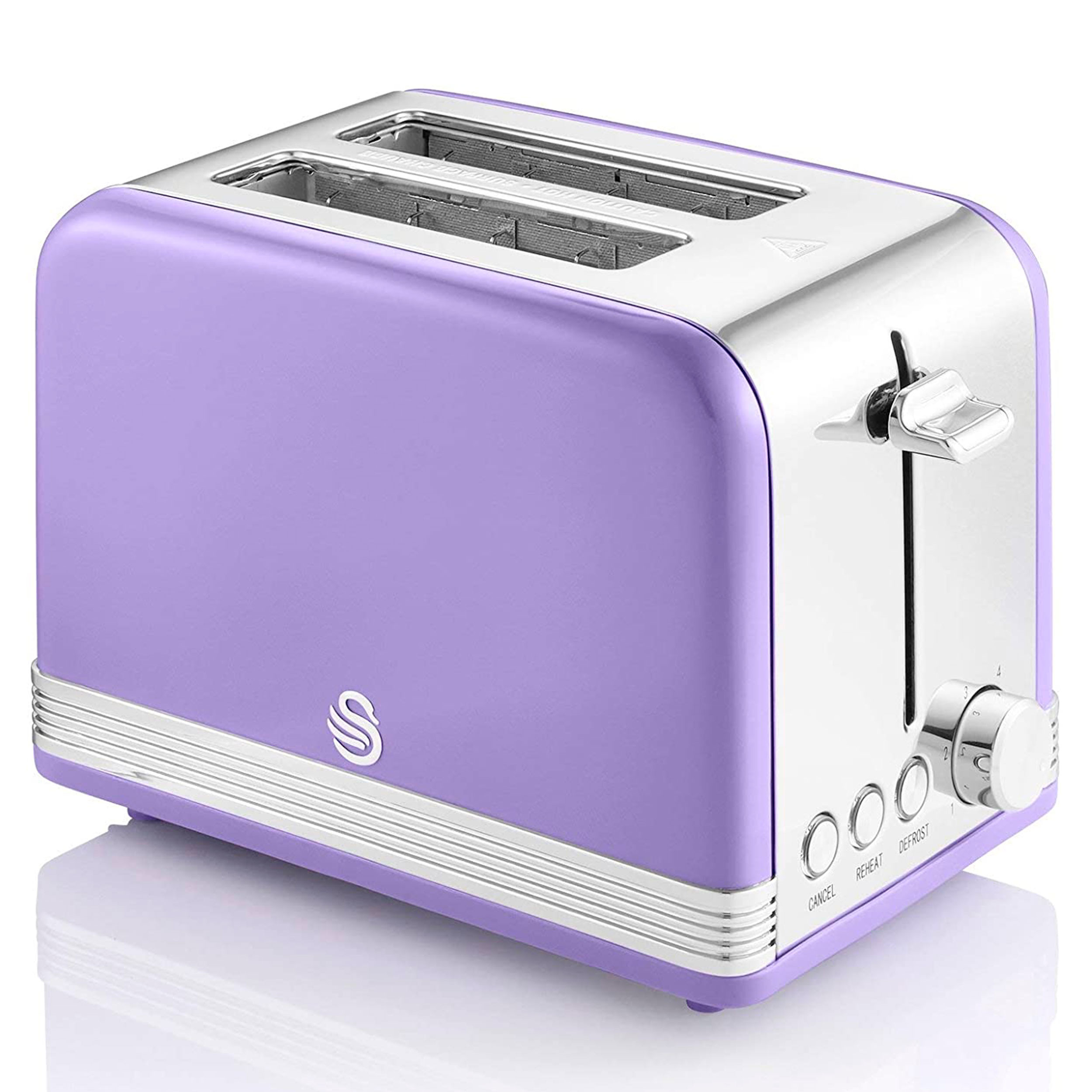 Swan Retro ST19010PURN Tostadora Pan Ranura Ancha Rebanadas