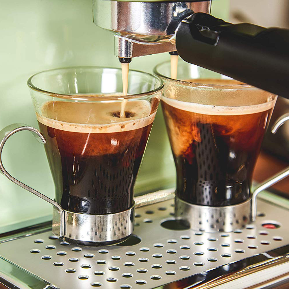 Retro Cafetera Express para Espresso Cappucino 15 Bar Vaporizador