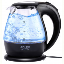 ADLER AD 1224 Hervidor de Agua Eléctrico de Cristal 1,5 Litros, Vidrio sin BPA, Retroiluminado, Apagado Automático, Inalámbrico 360º sin Cable, 2200W ?>