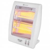 Adler AD7709 Estufa eléctrica de cuarzo portátil, radiador halógeno, 2 niveles temperatura, sistema seguridad, 400/800W ?>