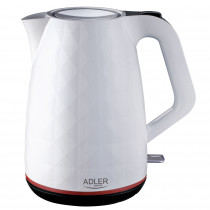 Adler AD1277W Hervidor de Agua Eléctrico 1,7 Litros, Inalámbrico, sin BPA, sin Cable, Apagado Automático, Base 360º, Filtro Antical, Blanco, 2200W ?>
