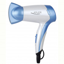 ADLER AD2222 Secador Pelo de Viaje, Plegable, Compacto, 2 Niveles de Potencia, Boquilla Concentradora 360º, 1200W, Blanco y Azul ?>