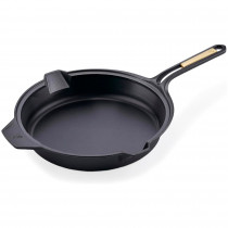 Victoria Sartén Hierro Fundido Curado Signature Gold Inducción 25cm, Apta Fuego, Barbacoa, Horno, Vitrocerámica, Cast Iron Skillet Curada para Crear Antiadherente Libre de Tóxicos sin PTFE ni PFOA ?>
