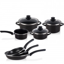 Magefesa Kenia Bateria de cocina 10 piezas + Set Juego 3 Sartenes 18-20-24 cm, inducción, antiadherente libre de PFOA, limpieza lavavajillas apta para todas las cocinas, vitroceramica, gas ?>