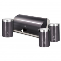 Berlinger Haus Carbon Pro Set Panera de Mesa + Juego de 3 Botes Cocina Almacenaje, Acero Inoxidable, Contenedor para Guardar Pan y Bollería,Tapa Deslizante, Diseño Moderno, Bread Box, Gris/ Inox ?>