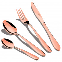 Berlinger Haus Rose Gold Cubertería Completa 24 Piezas Acero Inoxidable, Juego Cubiertos 6 Personas, Hogar, Camping, Hoteles, Acabado Espejo Pulido Brillante, Diseño Moderno y Elegante, Oro Rosa ?>