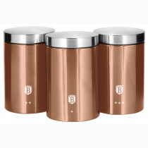 Berlinger Haus Rose Gold Juego de 3 Botes Cocina Almacenaje de Acero Inoxidable Resistente, Ø11 x 17,8 cm, Para Guardar Té, Café y Azúcar, Metallic Line Diseño Moderno, Oro Rosa / Inox (Default)Color Translate Volver Reiniciar Eliminar Duplicar  ?>