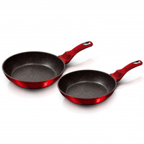 Berlinger Haus Burgundy Juego 2 Sartenes Inducción 22-26cm, Aluminio Forjado, Antiadherente Ecológico Marmol sin PFOA, Diseño Metallic Line Rojo, Apta para Todas Las Cocinas, Vitrocerámica, Gas ?>