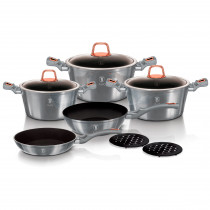 Berlinger Haus Moonlight Batería Cocina Inducción 10 Piezas, Antiadherente Titanio sin PFOA, Aluminio, Set 3 Cazuelas, 3 Tapas Cristal, 2 Sartenes, 2 Salva Manteles, Diseño Moderno, Vitrocerámica ?>